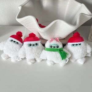 Lot of 4 Yeti Plush with Cap Hat and Scarf winter toy girl boy